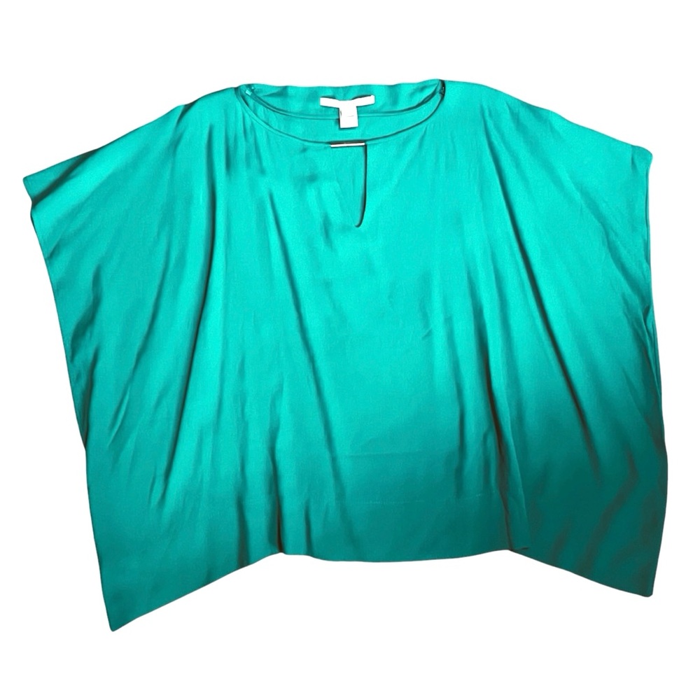 Diane Von Furstenberg Women’s Sz S Green Short Sleeve Top Blouse Beonica - Picture 3 of 12